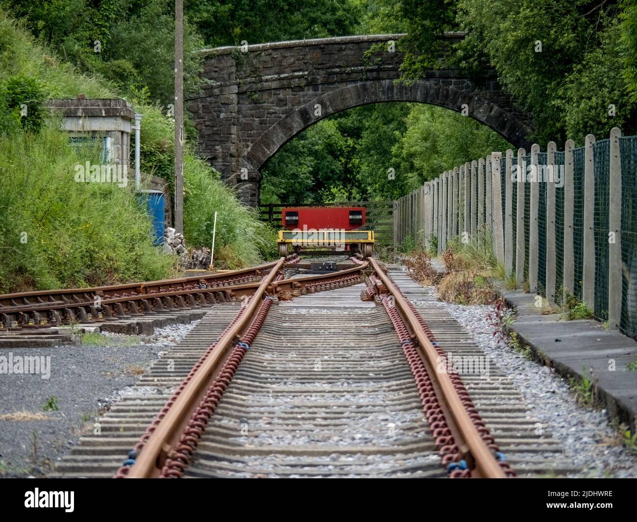 Railway rail buffers, end of the line. UK Stock Photo