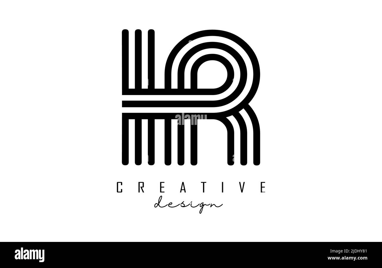 Infrared Lettering Black lines IR i r letters with monogram Logo Design. Creative vector ...