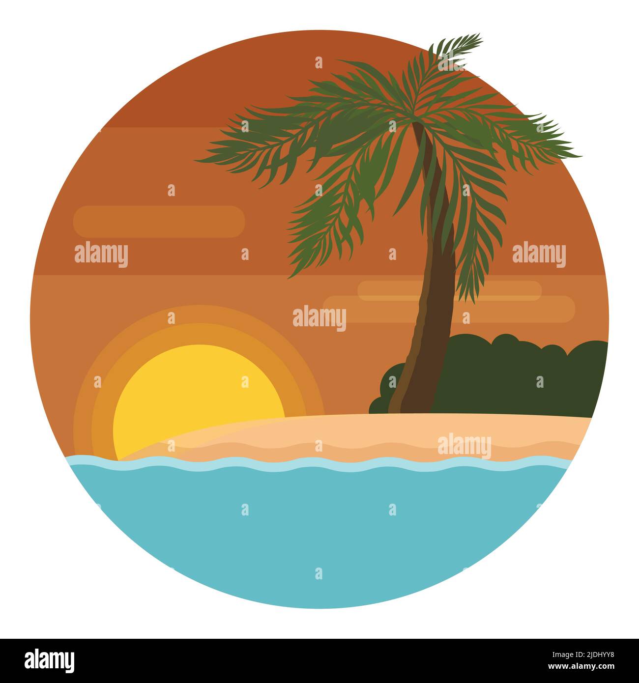 Round sunset Stock Vector Images - Alamy