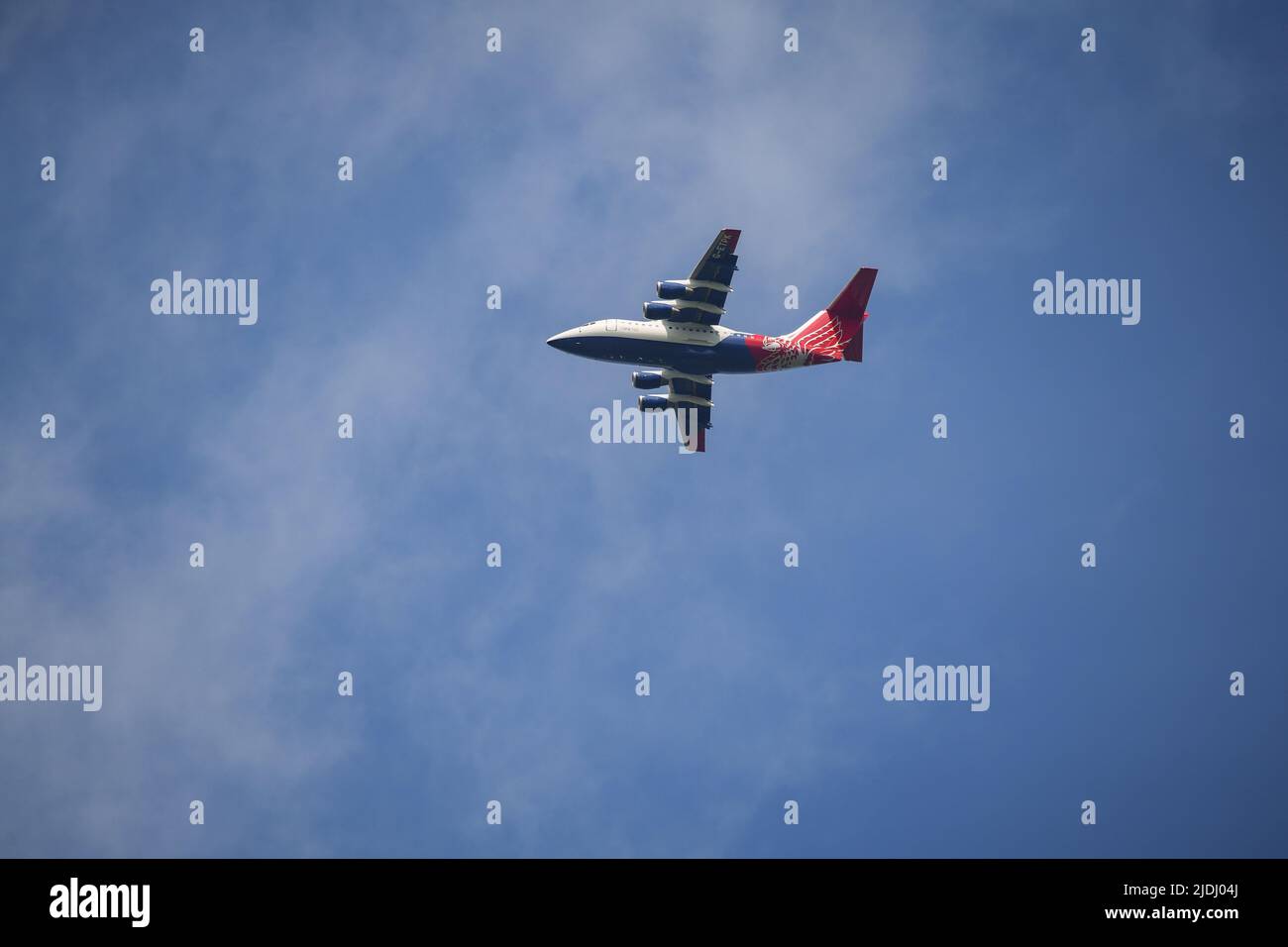 Qinetiq British aerospace avrò RJ70 G-ETPK flying over southern England. Stock Photo