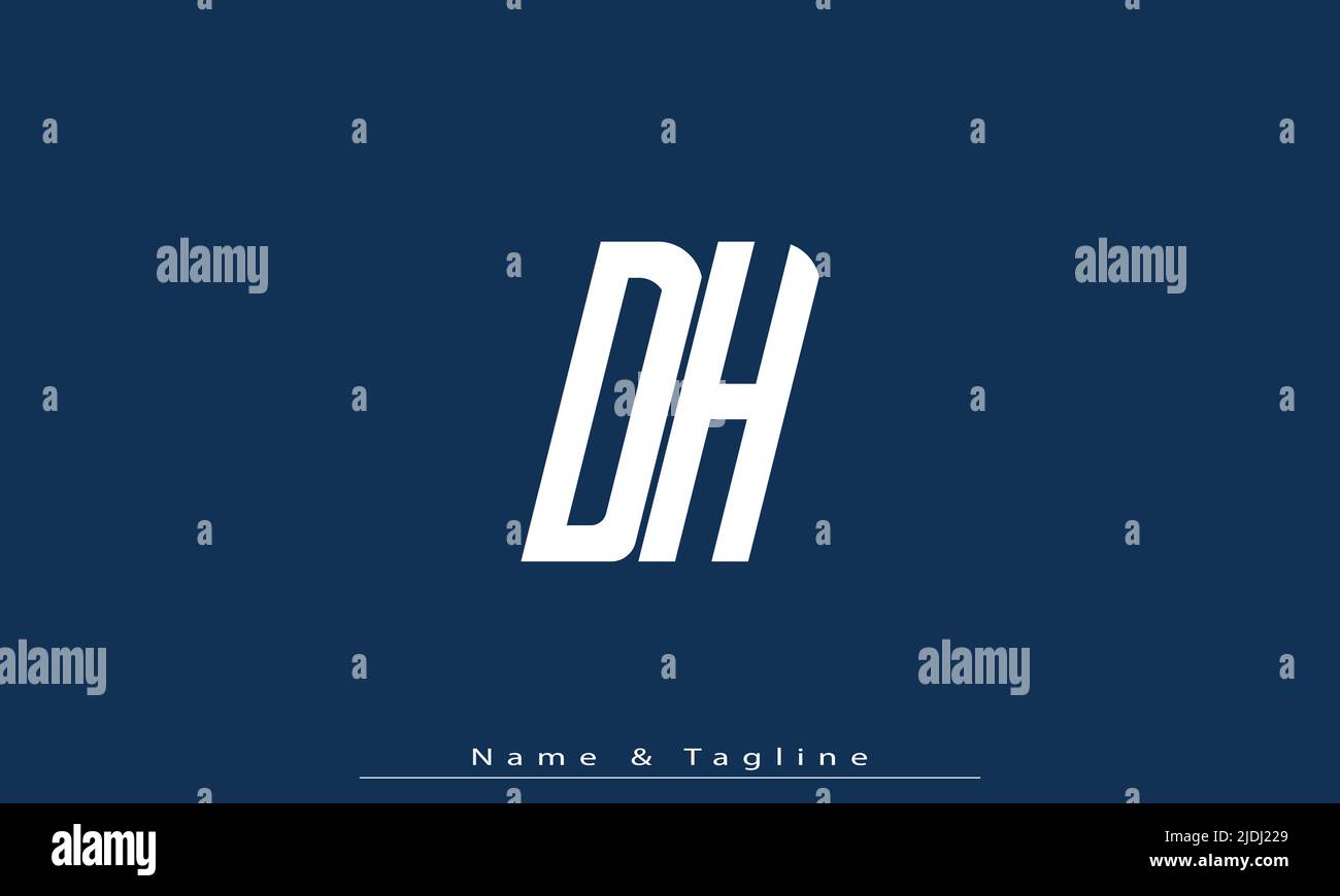 Alphabet letters Initials Monogram logo DH , HD Stock Vector