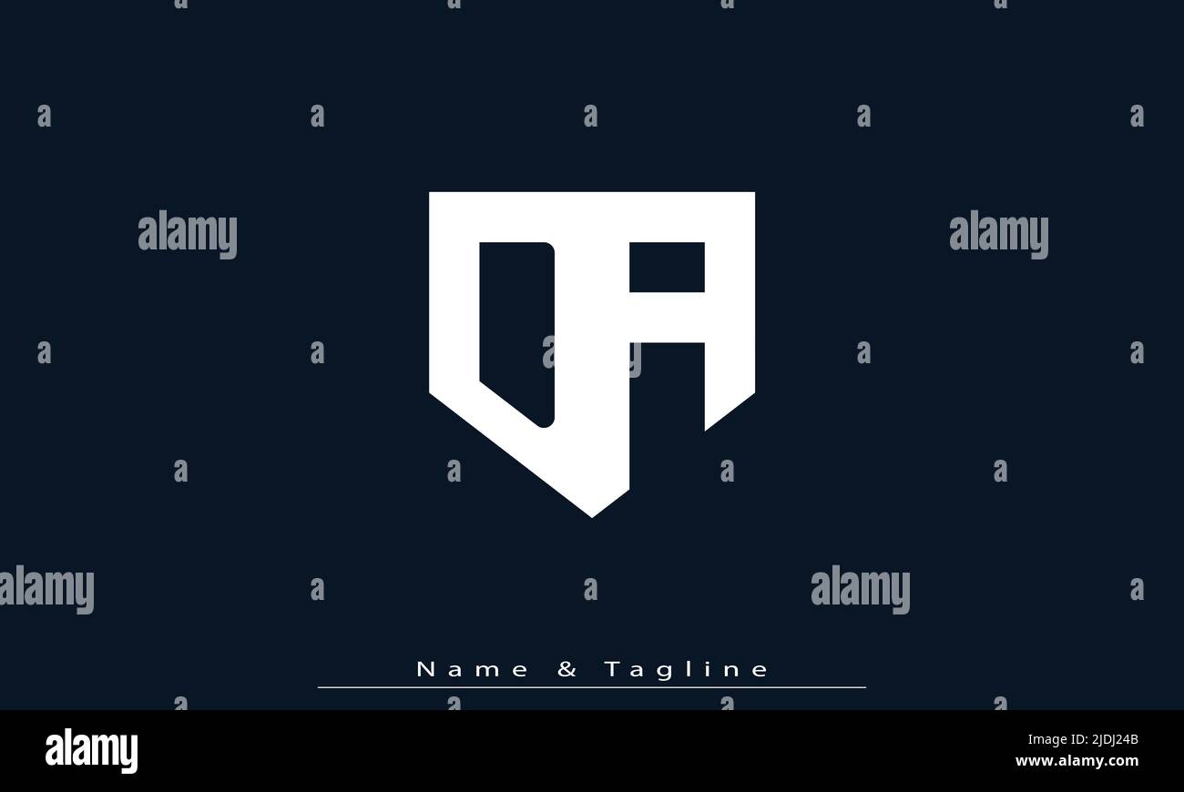 Alphabet letters Initials Monogram logo DA , AD Stock Vector
