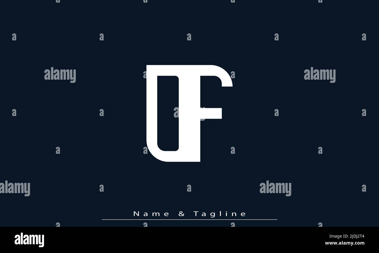 Alphabet letters Initials Monogram logo DF , FD Stock Vector