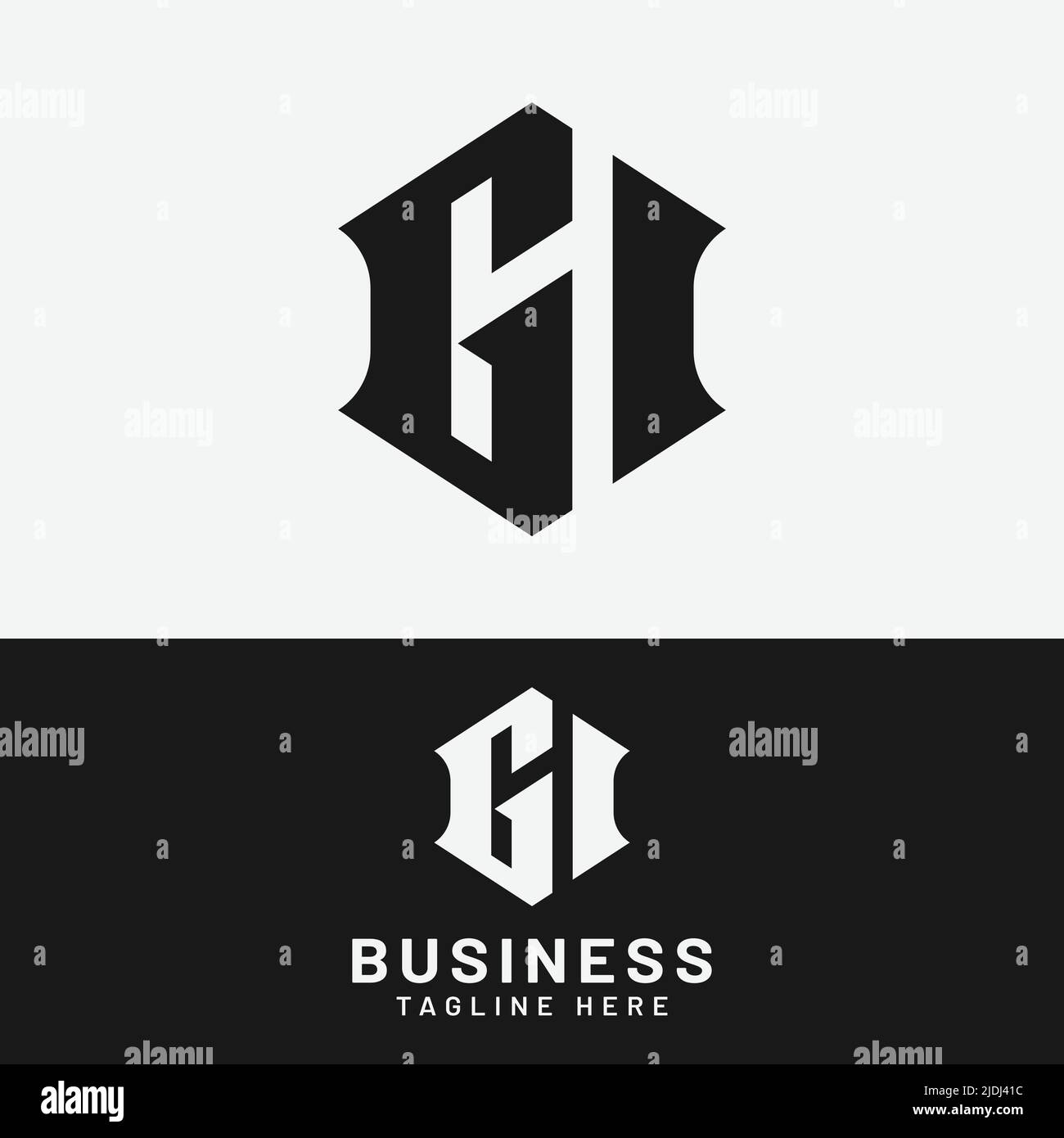 G I GI IG Letter Monogram Initial Logo Design Template. Suitable for General Sports Fitness Finance Construction Company Business Corporate Shop Stock Vector