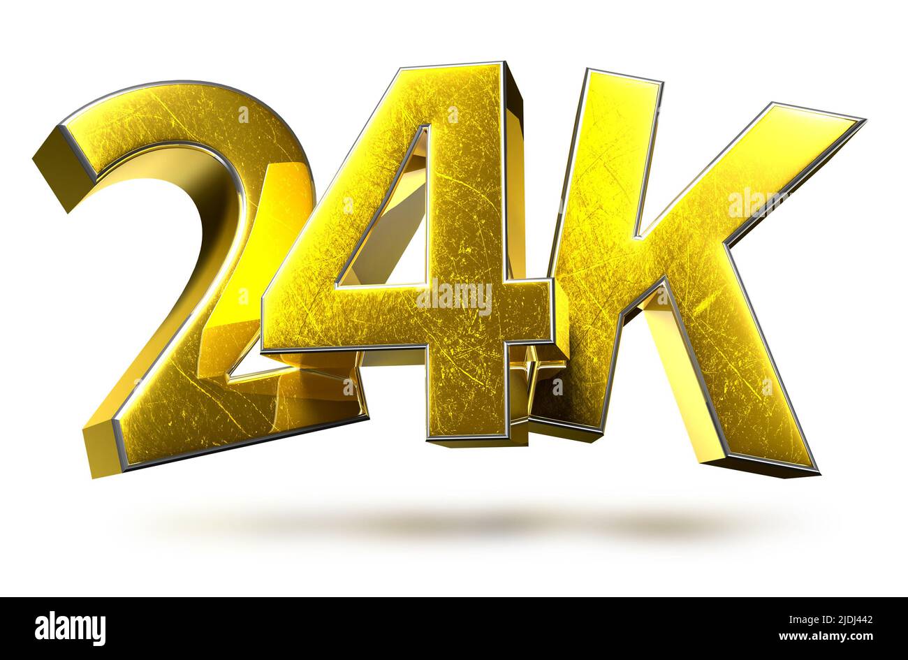 24K Gold 3D illustration on white background have work path. Stock Photo