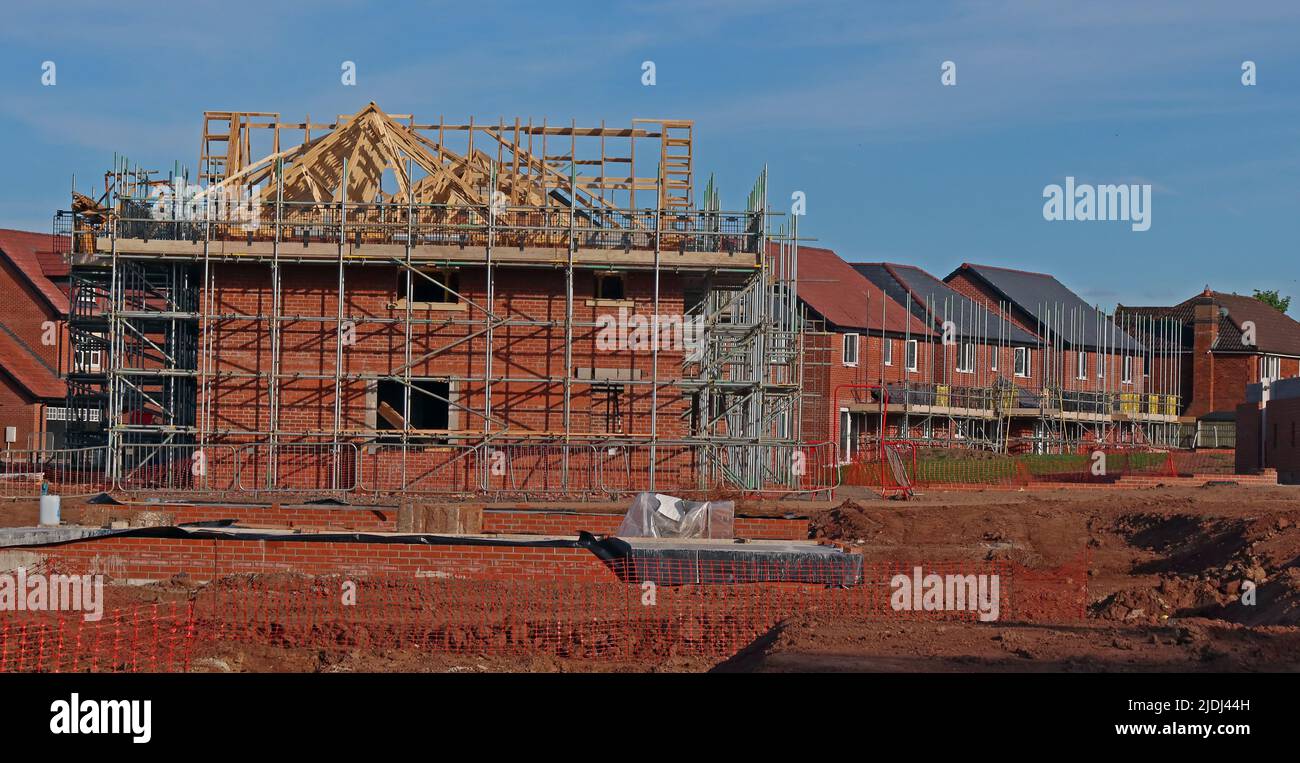 Grappenhall Heys development, roof rafters, Warrington, Cheshire, England, UK, WA4 Stock Photo