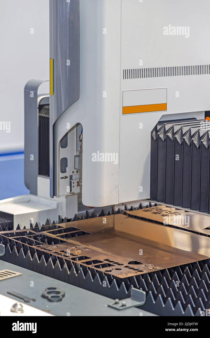 CNC Laser Cutting Machine Parts Fabrication Technology Stock Photo Alamy