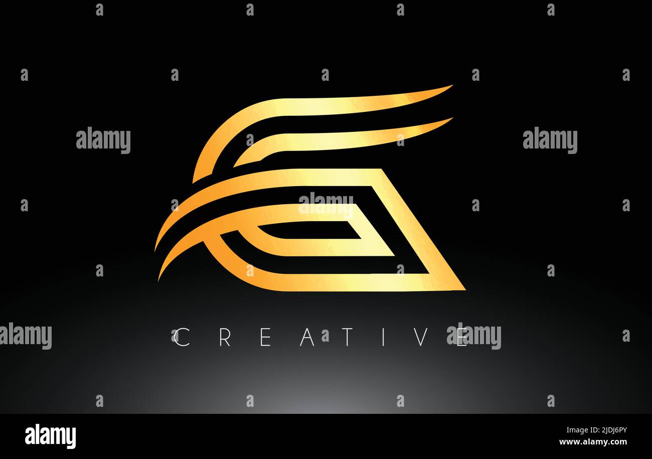 Golden G Letter Logo with Creative Lines and Monogram Look Vector ...