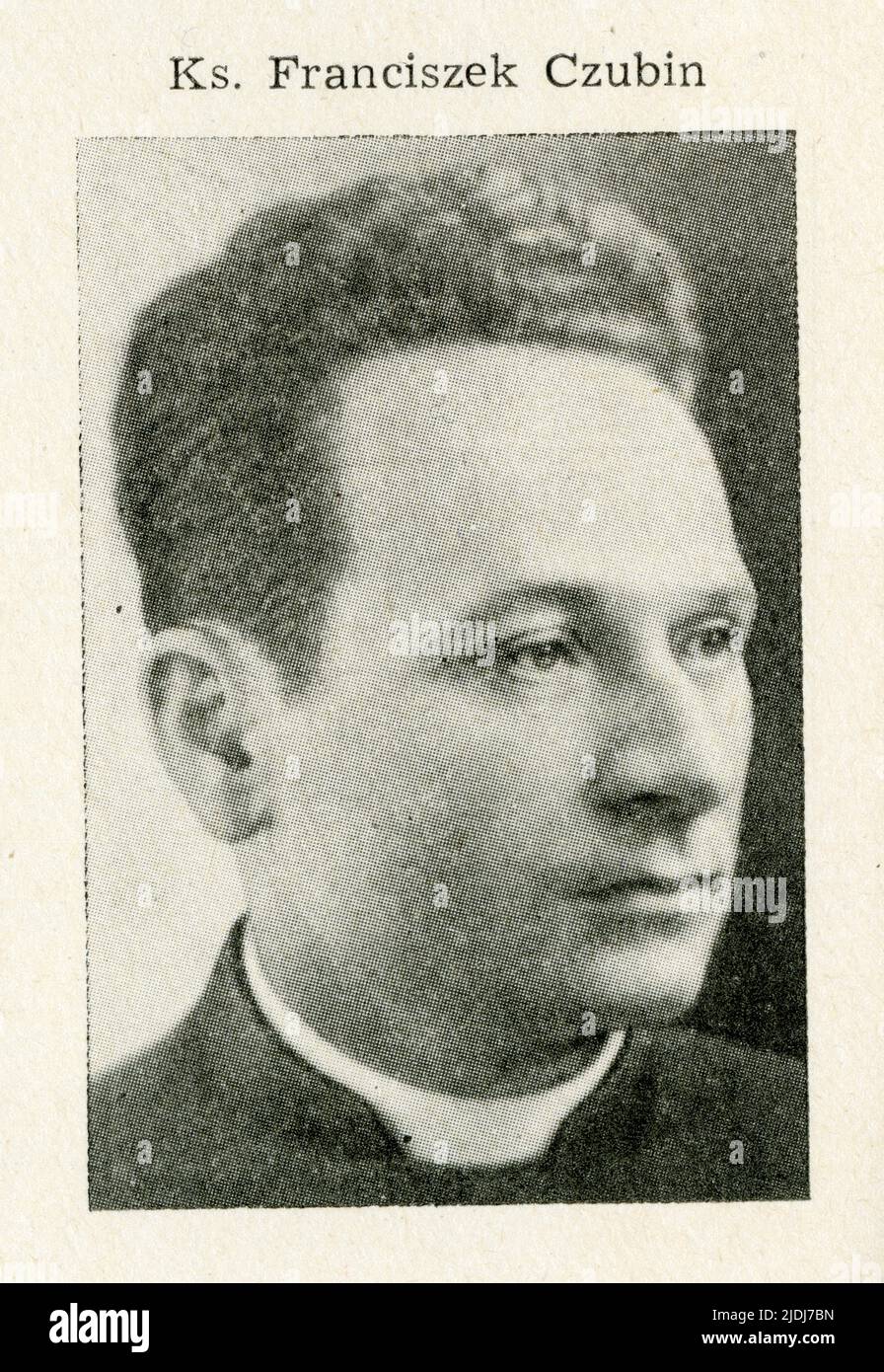 Ksiadz Czubin Franciszek (1904-1943).Urodził się 30 października 1904 w Krzeczowie k. Jordanowa w rodzinie rolniczej Władysława i Teresy z d. Moskała. Stock Photo