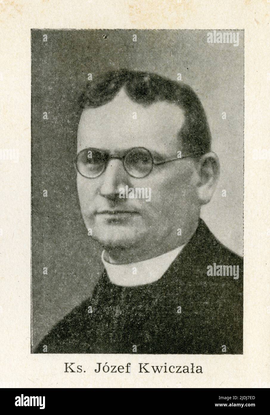 KWICZAŁA JÓZEF prof. dr – ksiadz katolicki. Urodzony 26.07.1889 r. w Kaczycach k. Pogwizdowa, syn Pawła. Po ukończeniu szkoły elementarnej uczęszczał Stock Photo