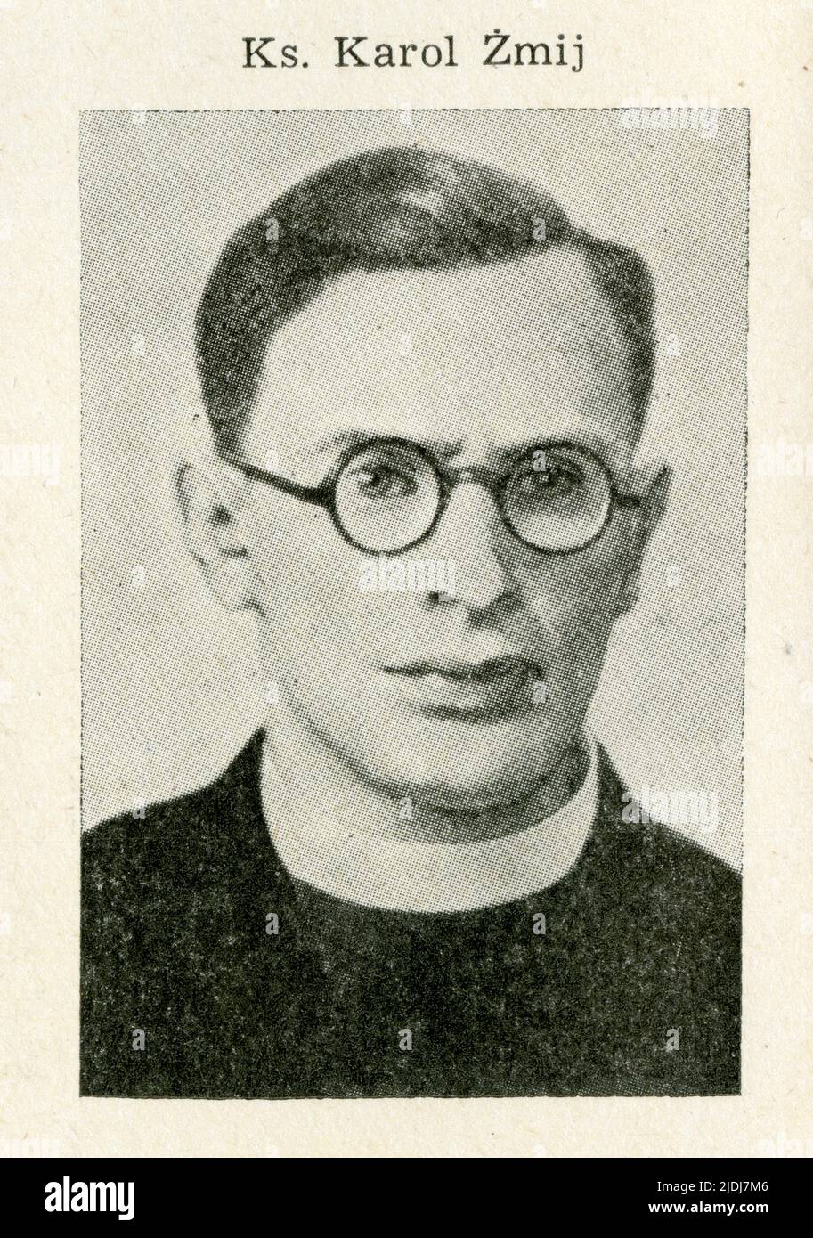 KSIADZ KAROL ZMIJ (1907-1940).Urodził się w Łące 31 lipca 1907 w rodzinie rolnika Józefa i Katarzyny z d. Bartecka. W wieku 12 lat wstąpił do Małego S Stock Photo