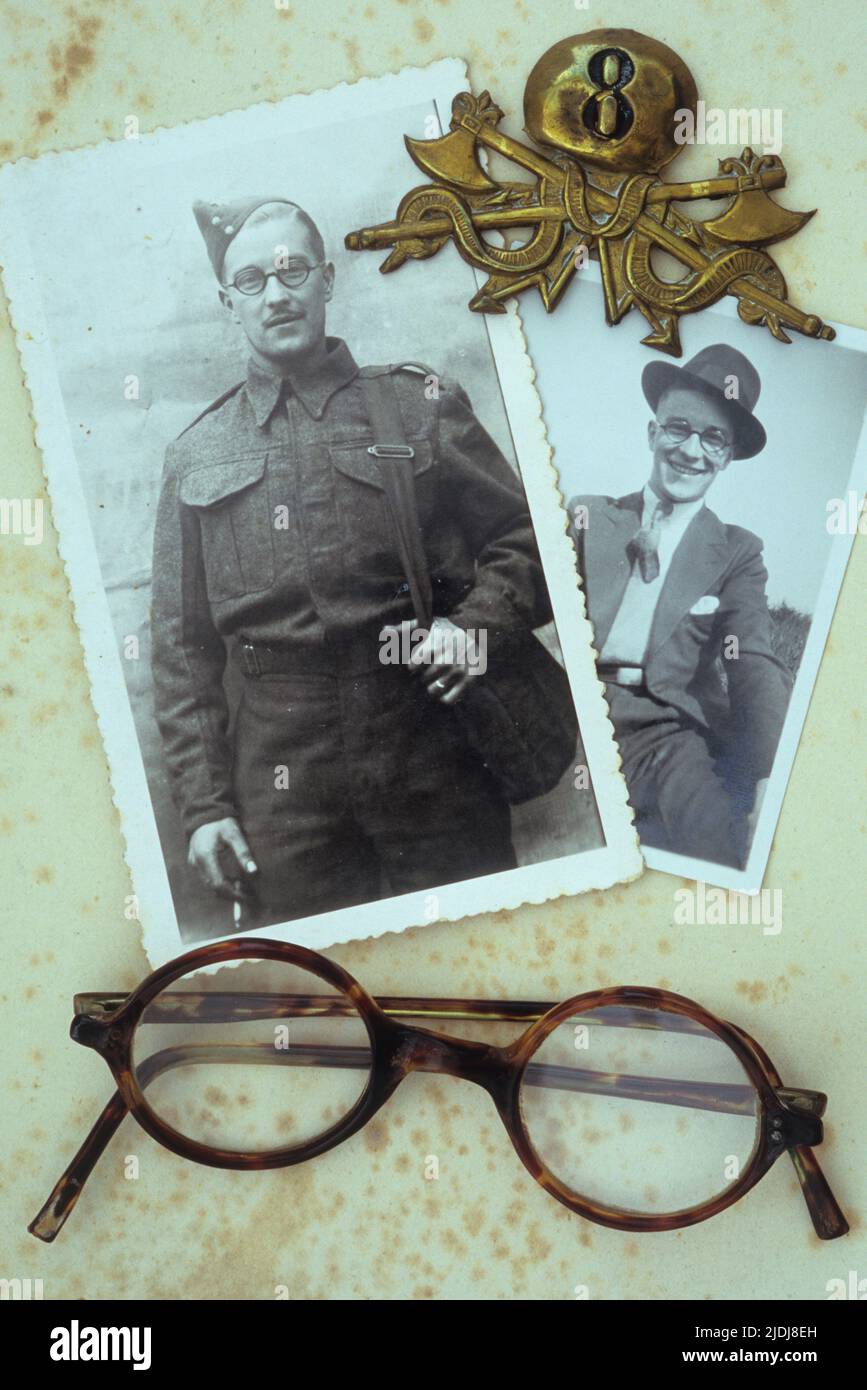 Vintage black and white photos of man in World War 2 army uniform and ...