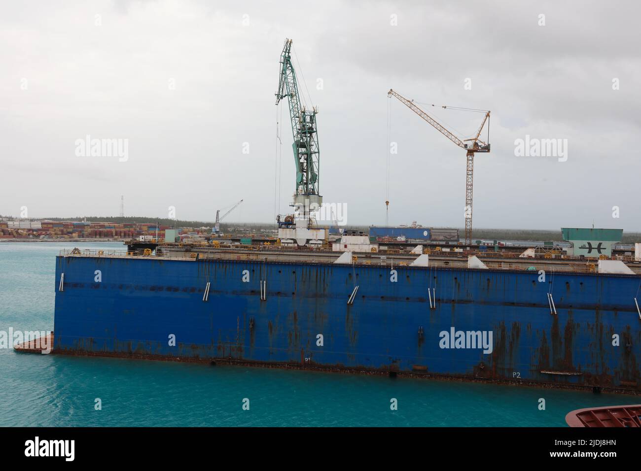 dry dock shipyard at the port of Freeport Stock Photo Alamy