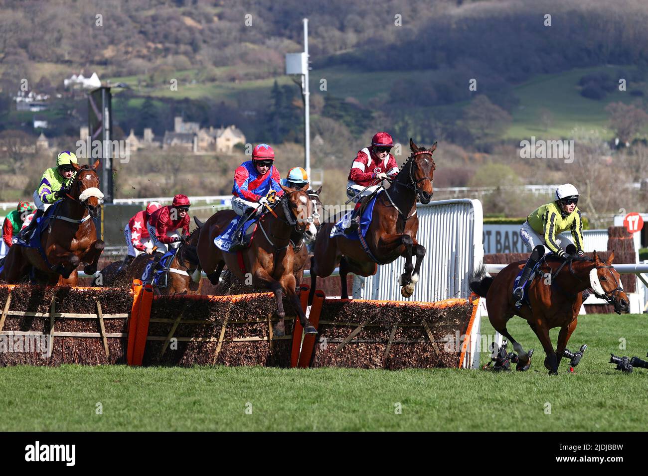 General action during the 2022 Cheltenham Festival, a meeting in the