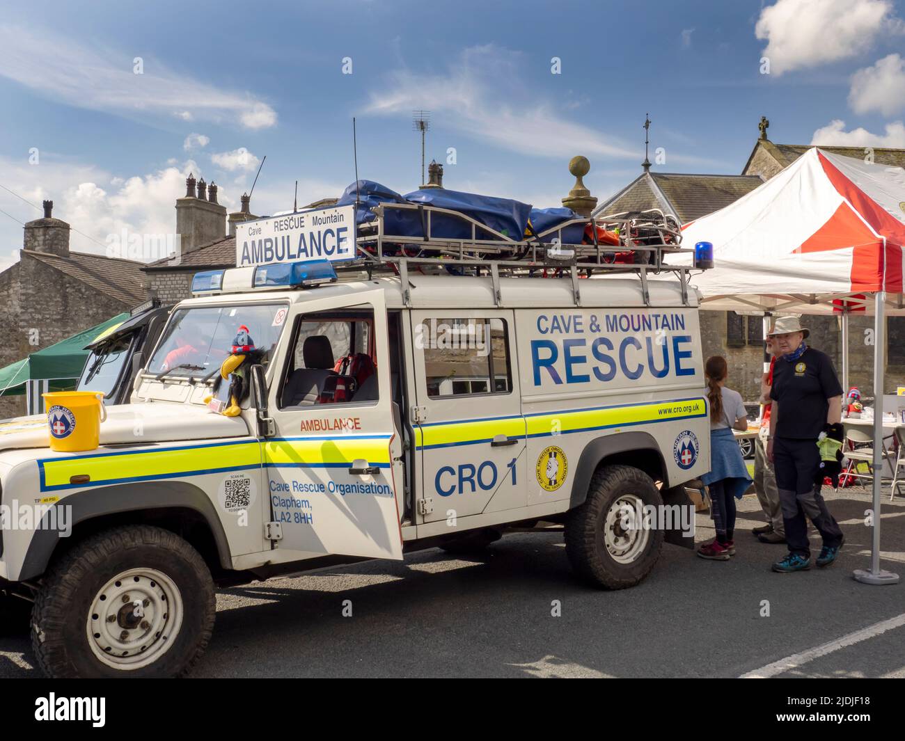 The Cave Rescue Organisation at the annual Austwick Cuckoo Festival during the queens platinum jubilee, Yorkshire Dales, UK. Stock Photo