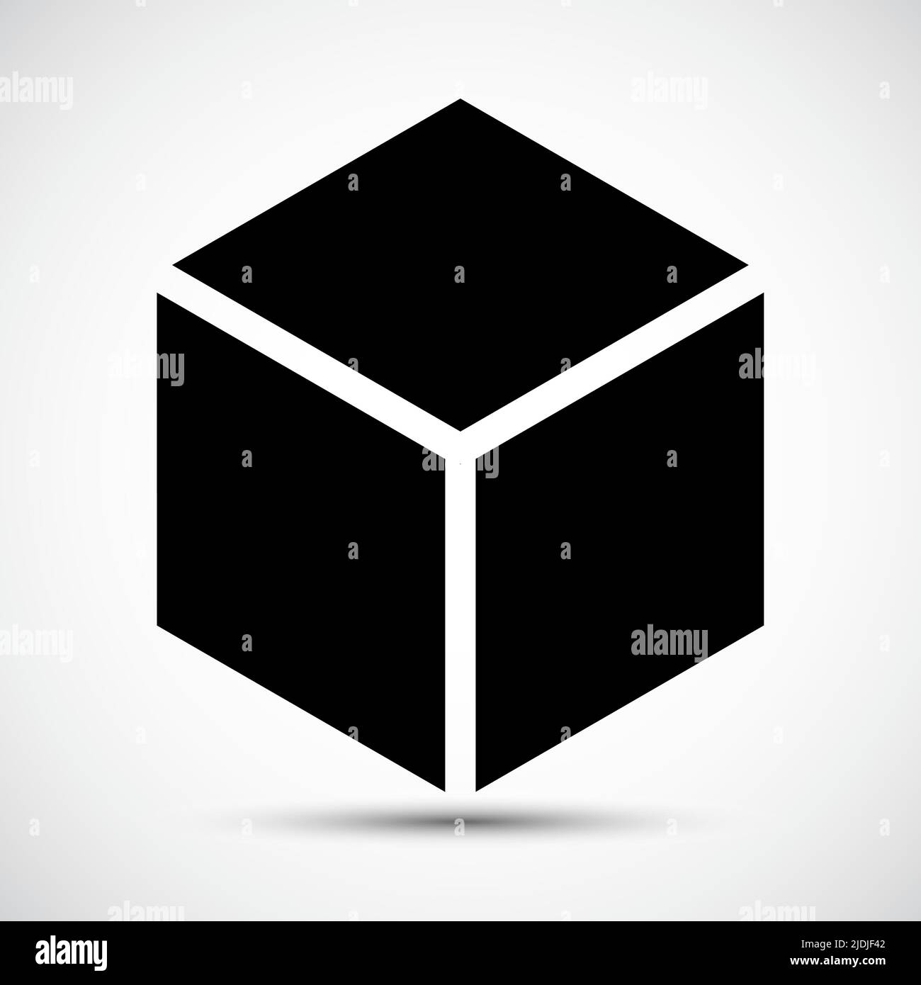 Cube Icon Black Sign Isolate on white Background,Vector Illustration Stock Vector