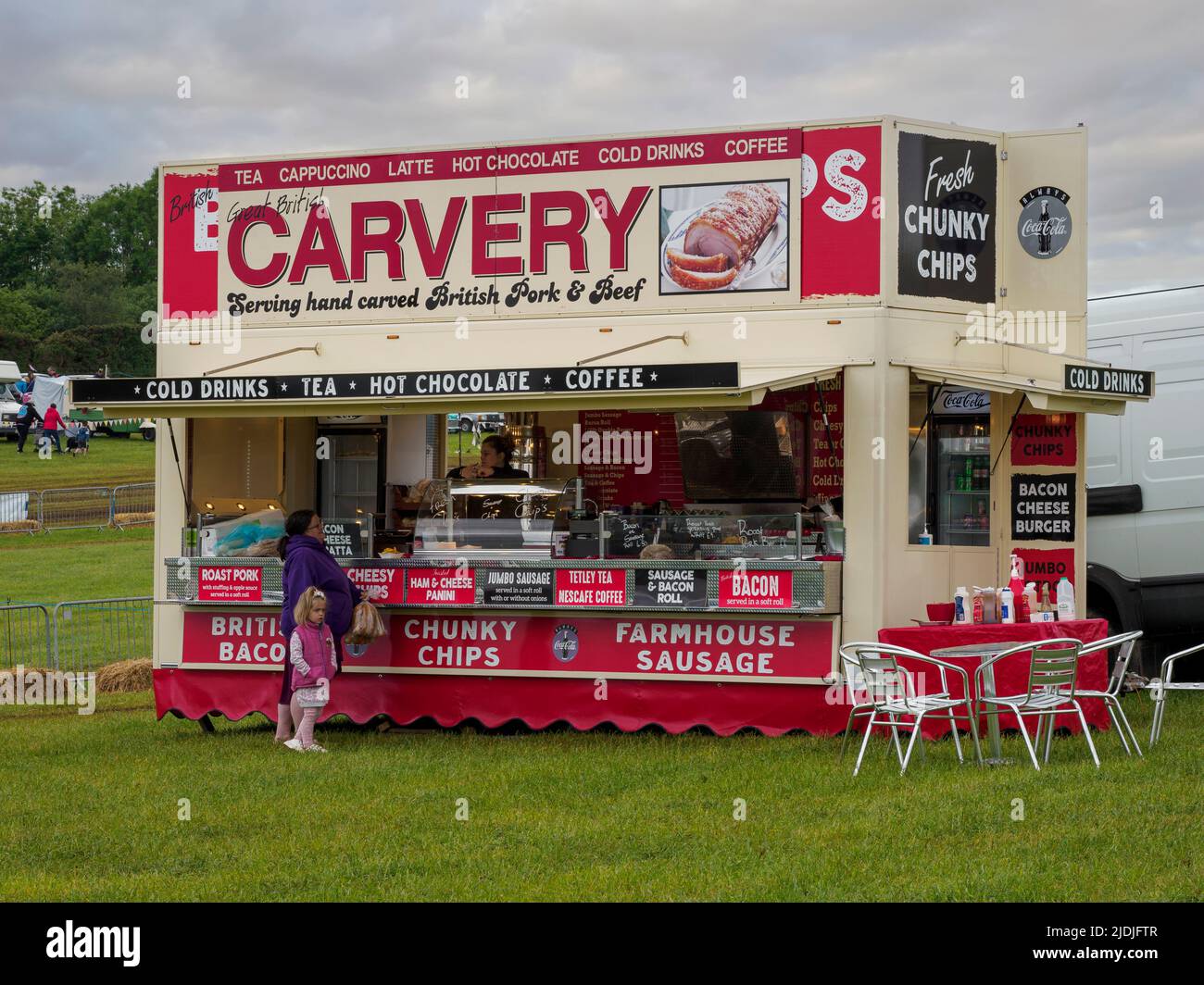 Mobile take away food trailer at the Launceston Steam & Vintage Rally, Cornwall, UK Stock Photo