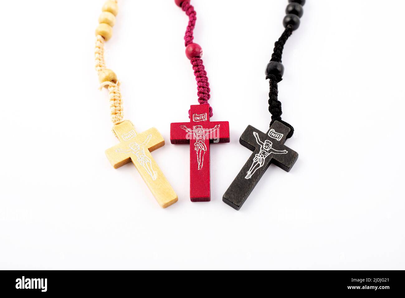 Set of traditional christian holy religious symbol rosary necklace