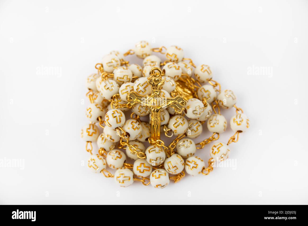 Traditional christian holy religious rosary isolated on white background Stock Photo Alamy