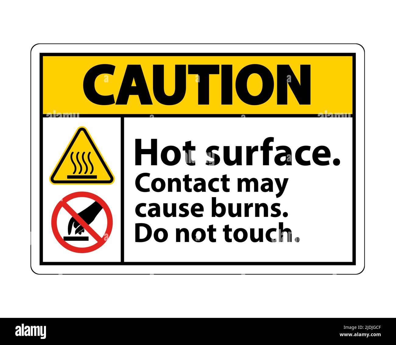 Caution Hot Surface Do Not Touch Symbol Sign Isolate on White ...