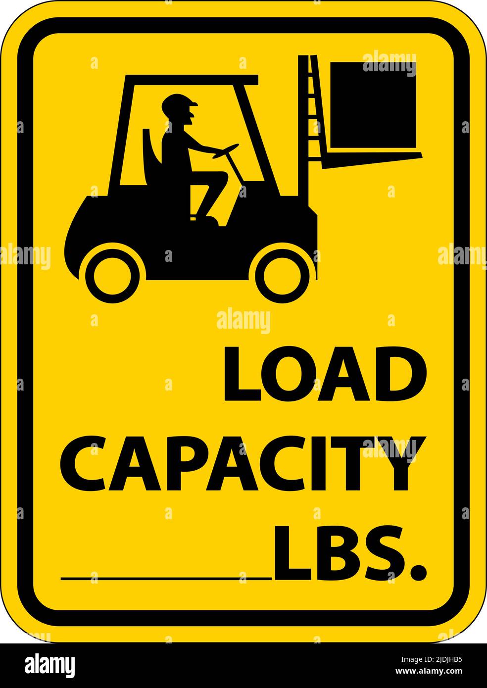 Forklift Load Capacity Label Sign On White Background Stock Vector