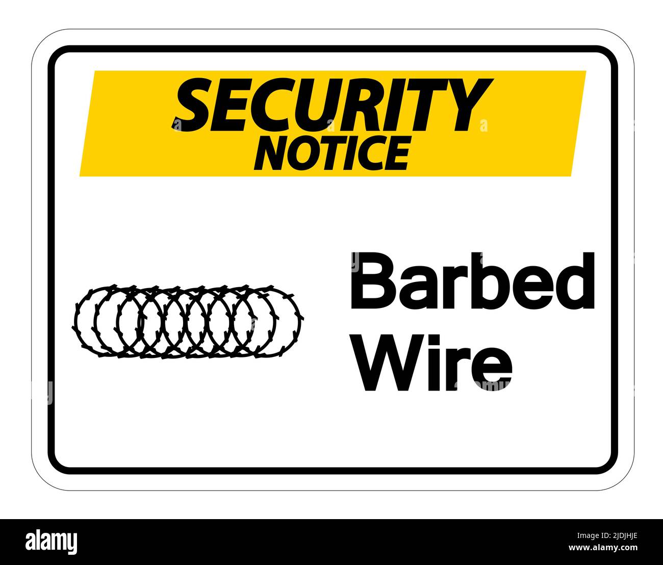 Security notice Barbed Wire Symbol Sign Isolate On White Background,Vector Illustration Stock Vector