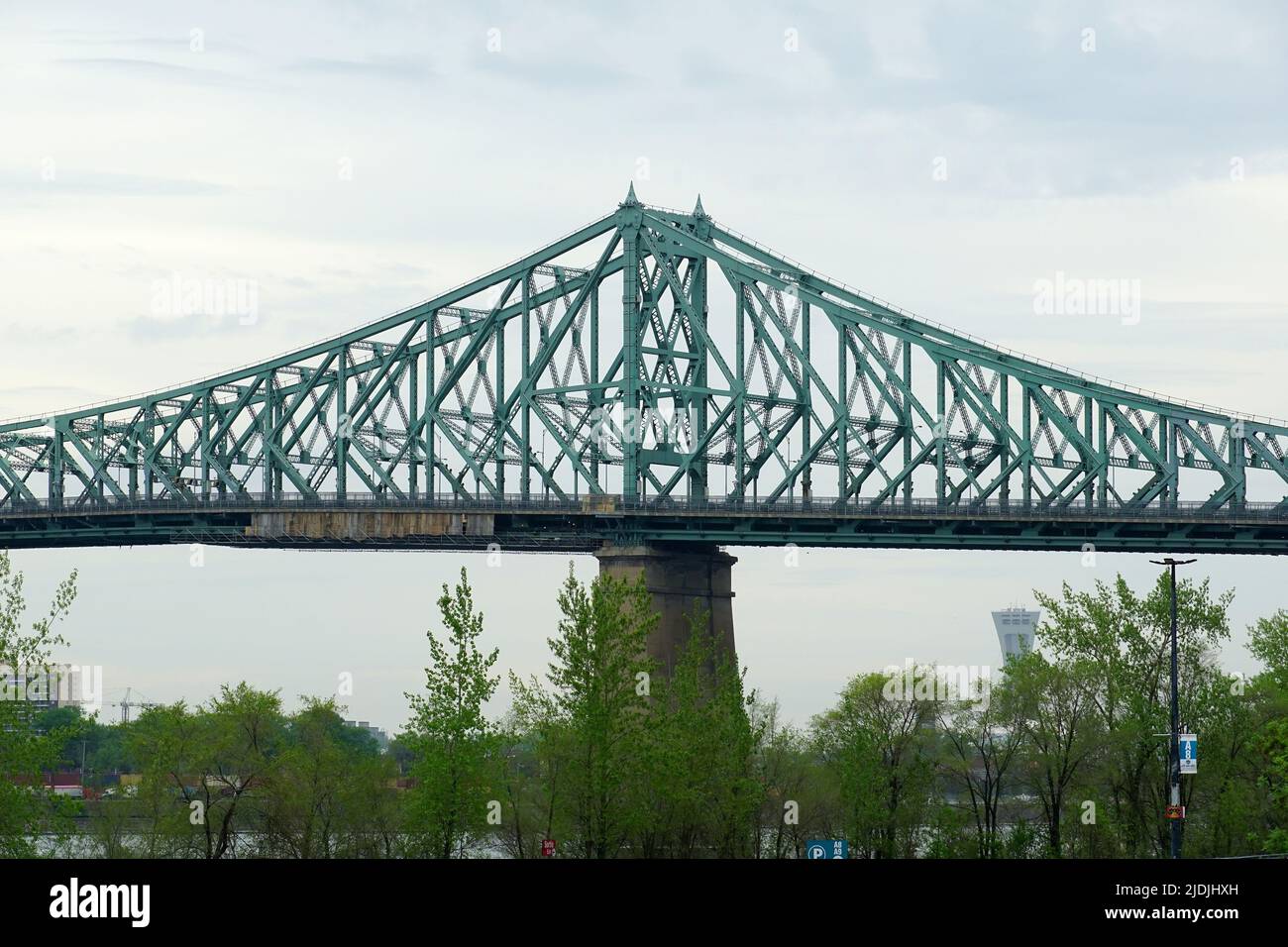 Jacques Cartier Bridge, pont Jacques-Cartier, Saint Lawrence River, Montreal, Quebec province, Canada, North America Stock Photo