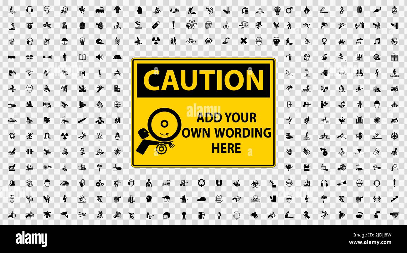 Symbol Safety Sign Caution lable Isolate on transparent Background
