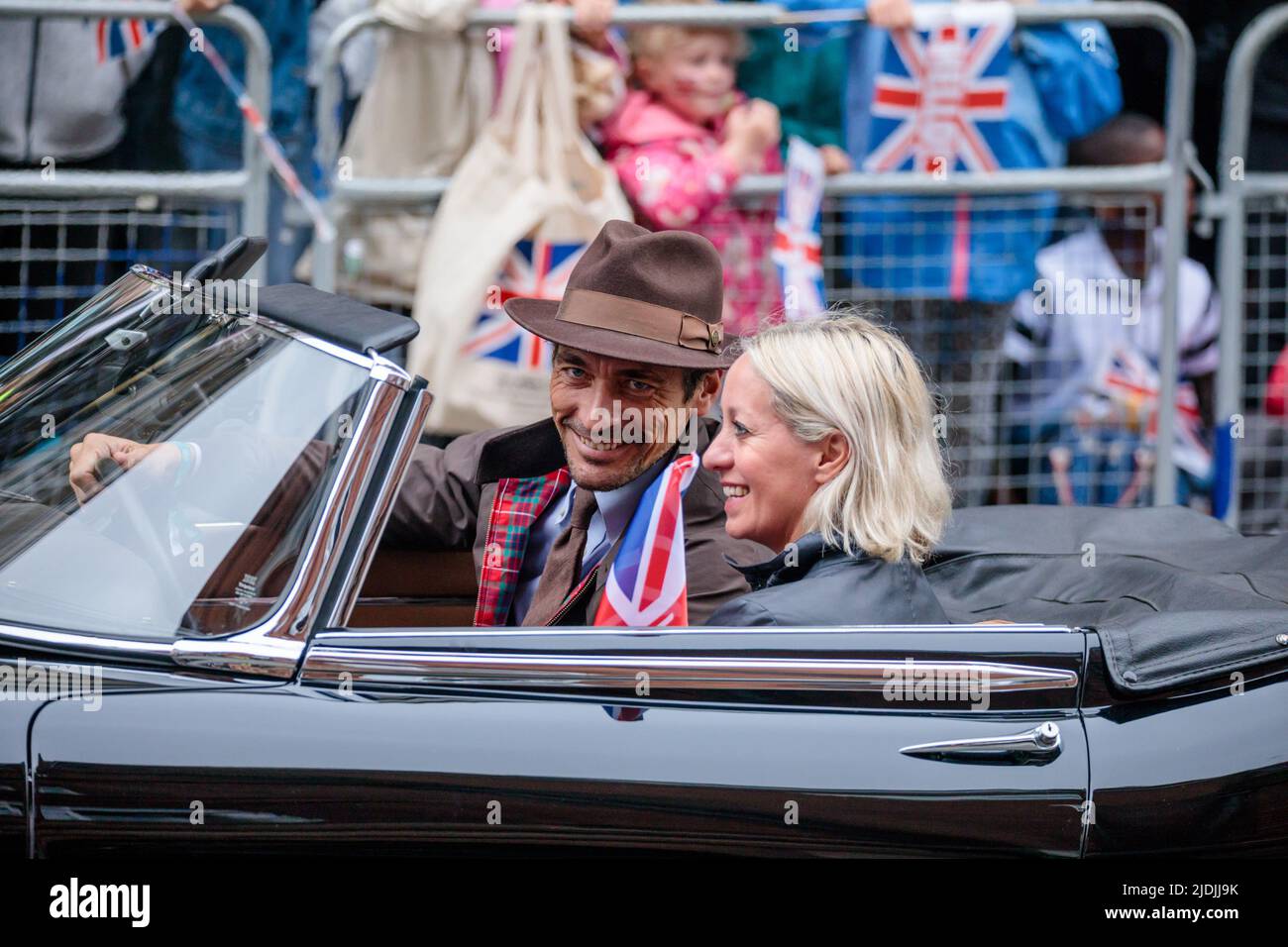 Model David Gandy at The Platinum Jubilee Pageant as it proceeds along Whitehall on the fourth and final day of the Queen’s Platinum Jubilee celebrati Stock Photo