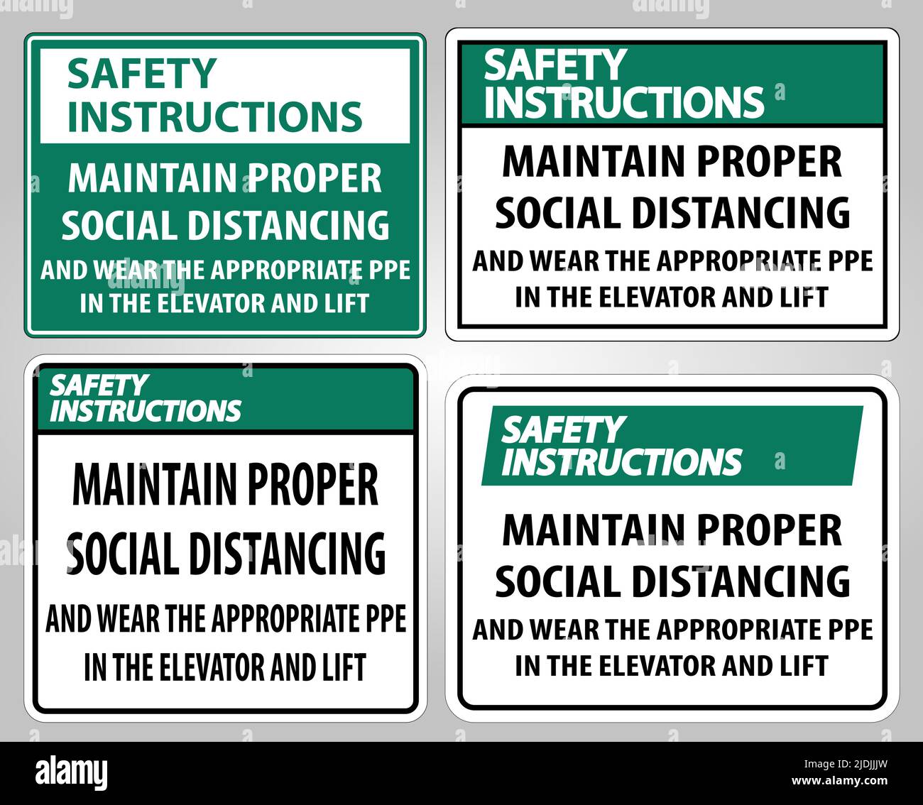 Safety Instructions Maintain Proper Social Distancing Sign Isolate On ...