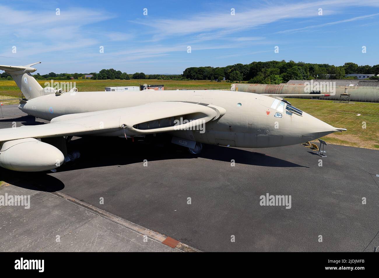 A preserved Handley Page Victor K.2 Tanker exhibit at The Yorkshire Air Museum in Elvington,North Yorkshire,UK Stock Photo