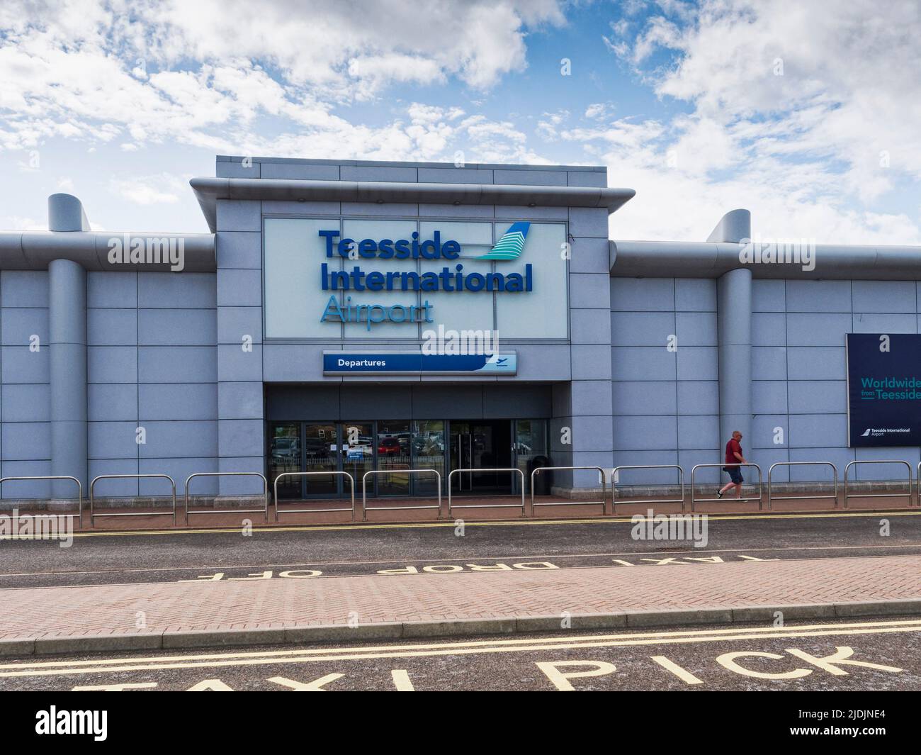 Entrance to Teeside International Airport formerly known as Durham Tees Valley Airport Stock Photo