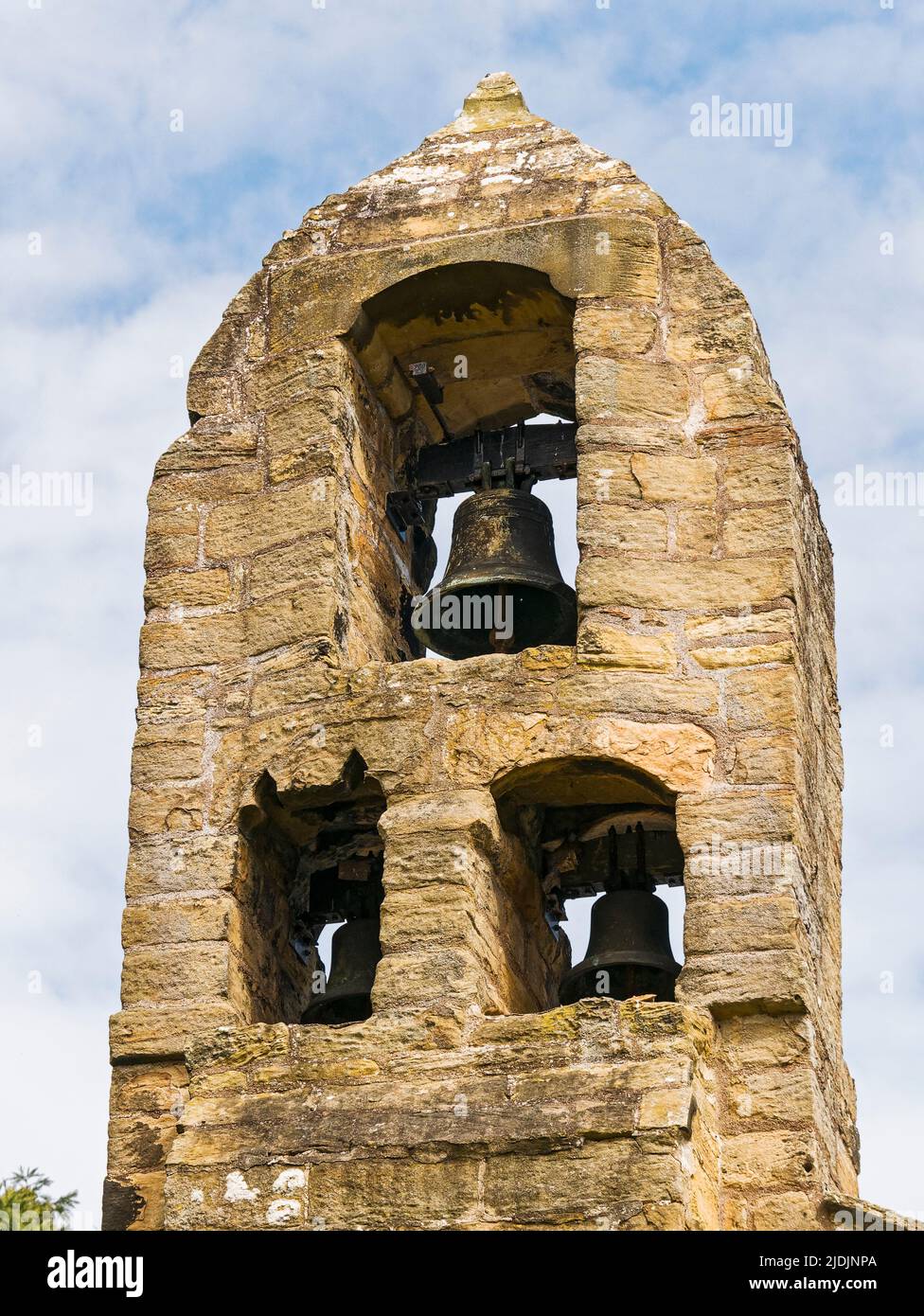 Bell tower of the Parish Church of St Andrew at Bothal in Northumberland, UK Stock Photo