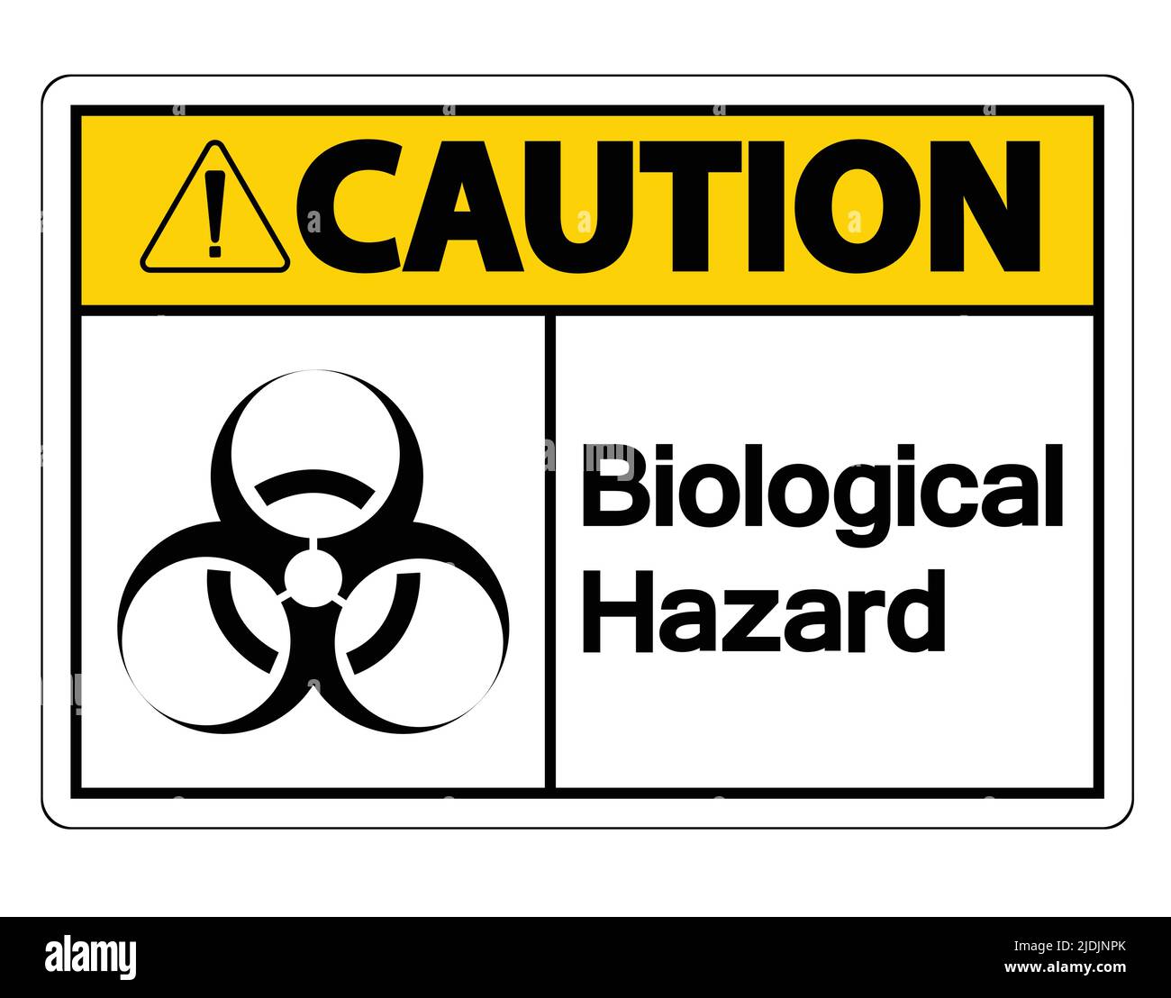 Caution Biological Hazard Symbol Sign on white background,Vector Illustration Stock Vector