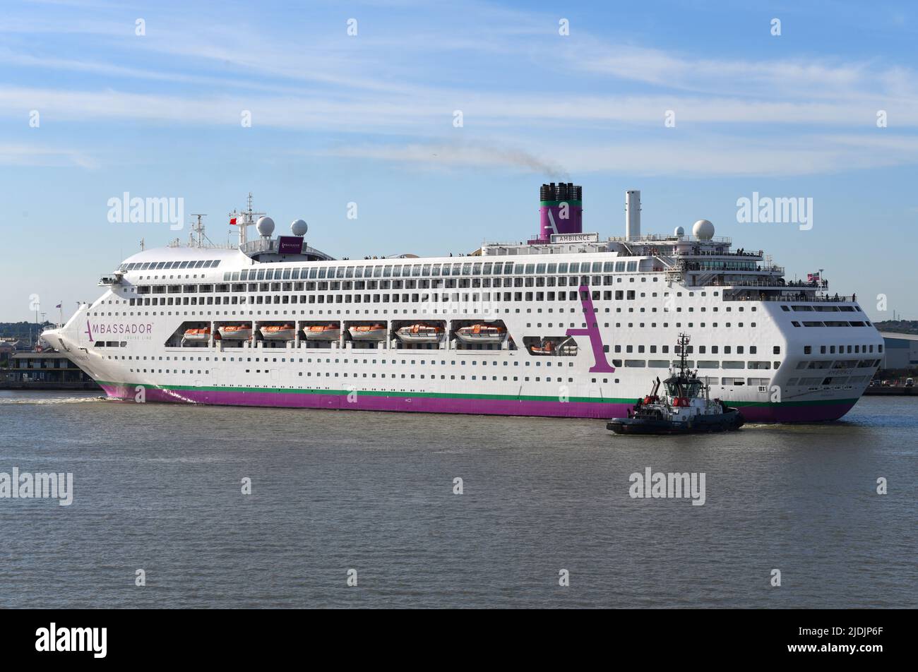 21/06/2022 Tilbury UK Cruise ship Ambience sails from London