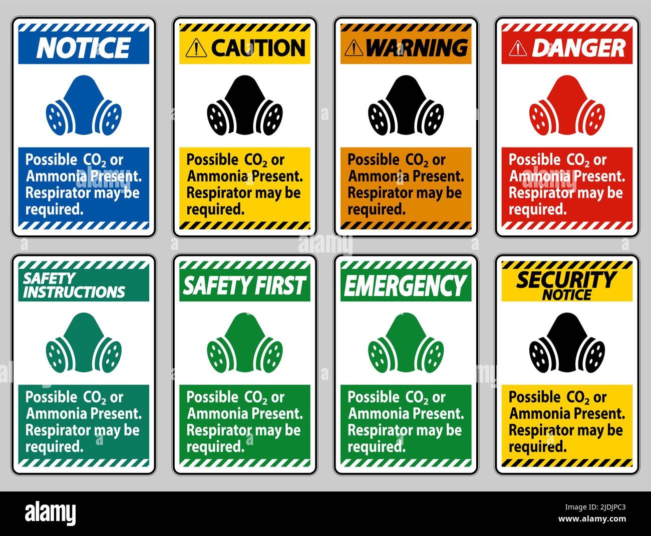 PPE Sign Possible Co2 Or Ammonia Present, Respirator May Be Required