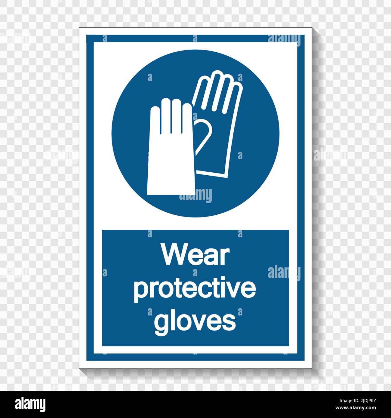 Symbol Wear protective gloves sign label on transparent background