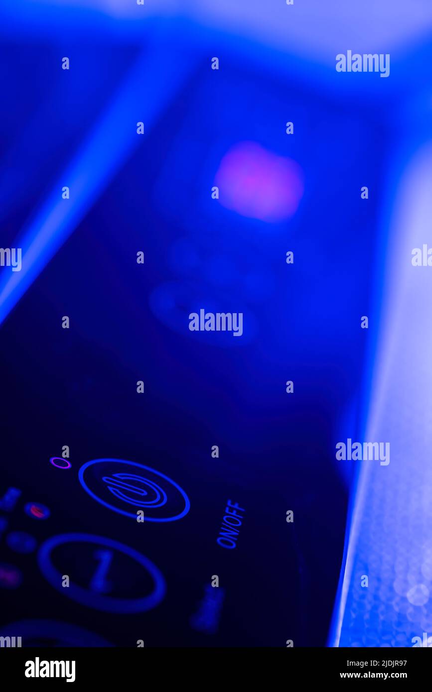 Switch button on off with symbol on dark background Stock Photo - Alamy