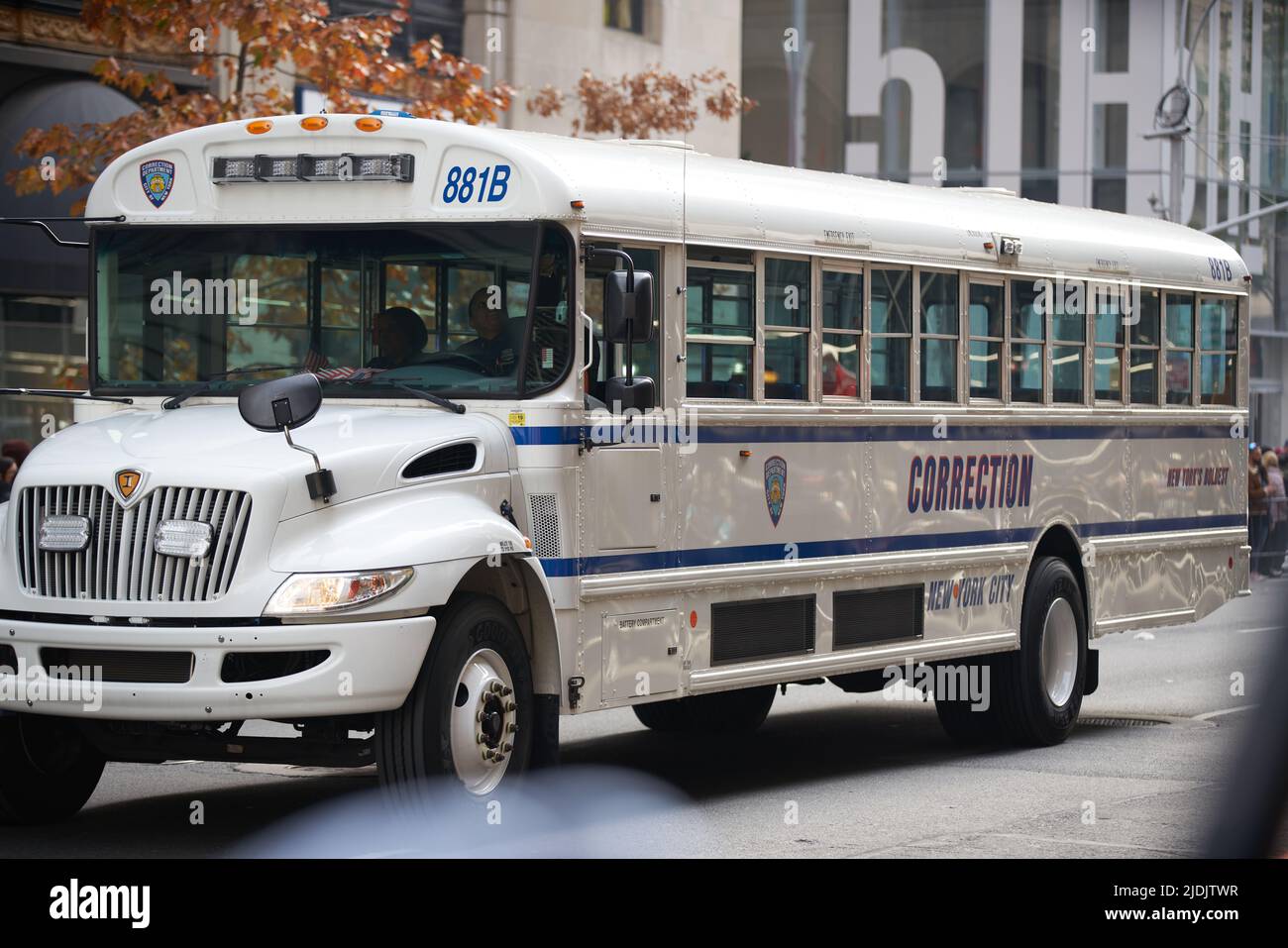 Manhattan, New York, USA - November 11. 2019: NYCD, New York Correction Department Bus. Stock Photo