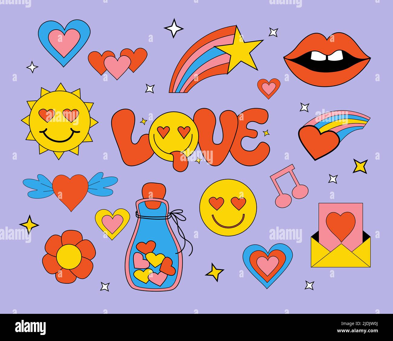 Funky hippy stickers hi-res stock photography and images - Alamy