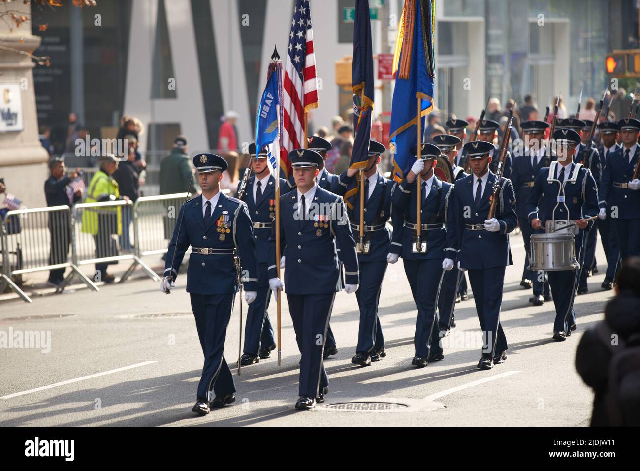 Manhattan, New York,USA November 11. 2019 US Air Force Marching Band