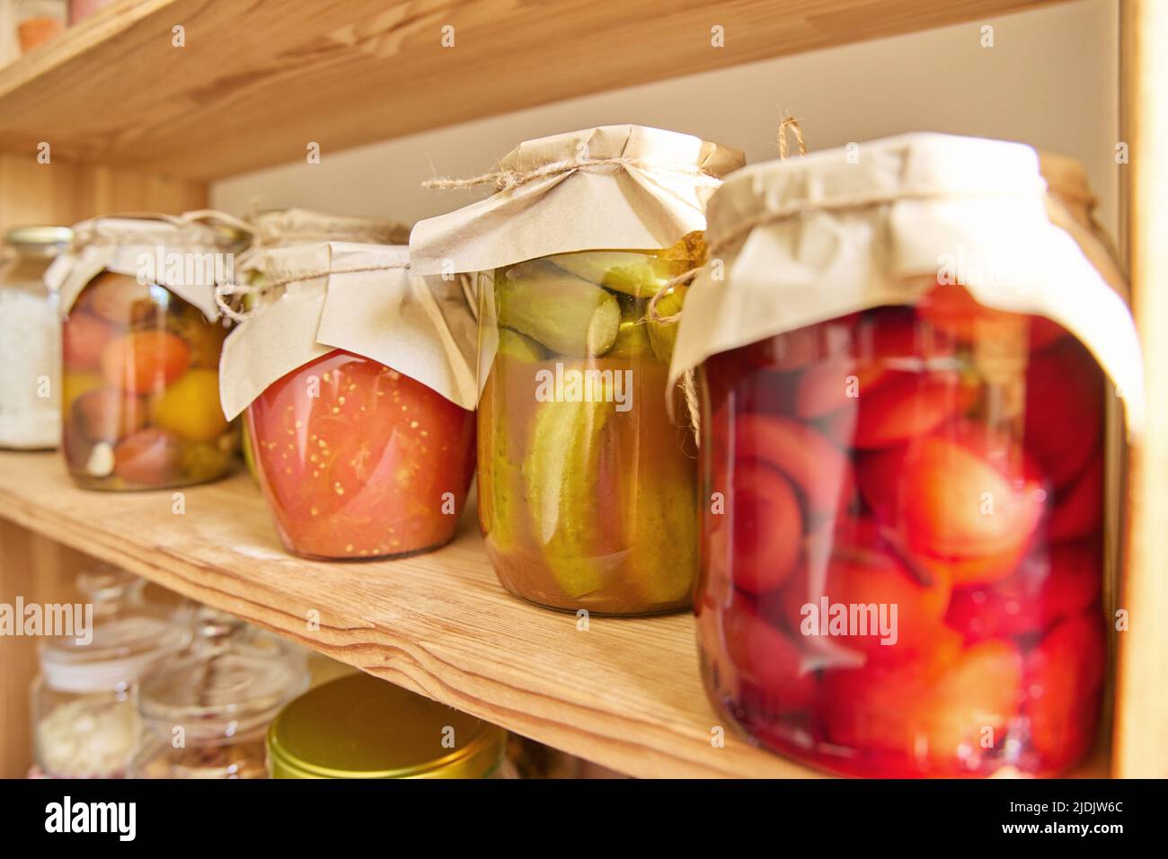 Storage of food in the kitchen in pantry Stock Photo Alamy