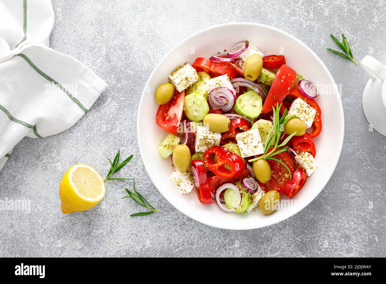Greek salad. Healthy food. Mediterranean diet Stock Photo