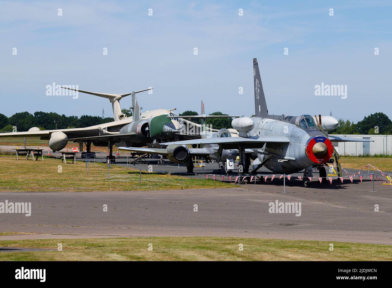 An F6 Electric Lightning pictured with other static aircraft at the Yorkshire Air Museum in Elvington,North Yorkshire,UK Stock Photo