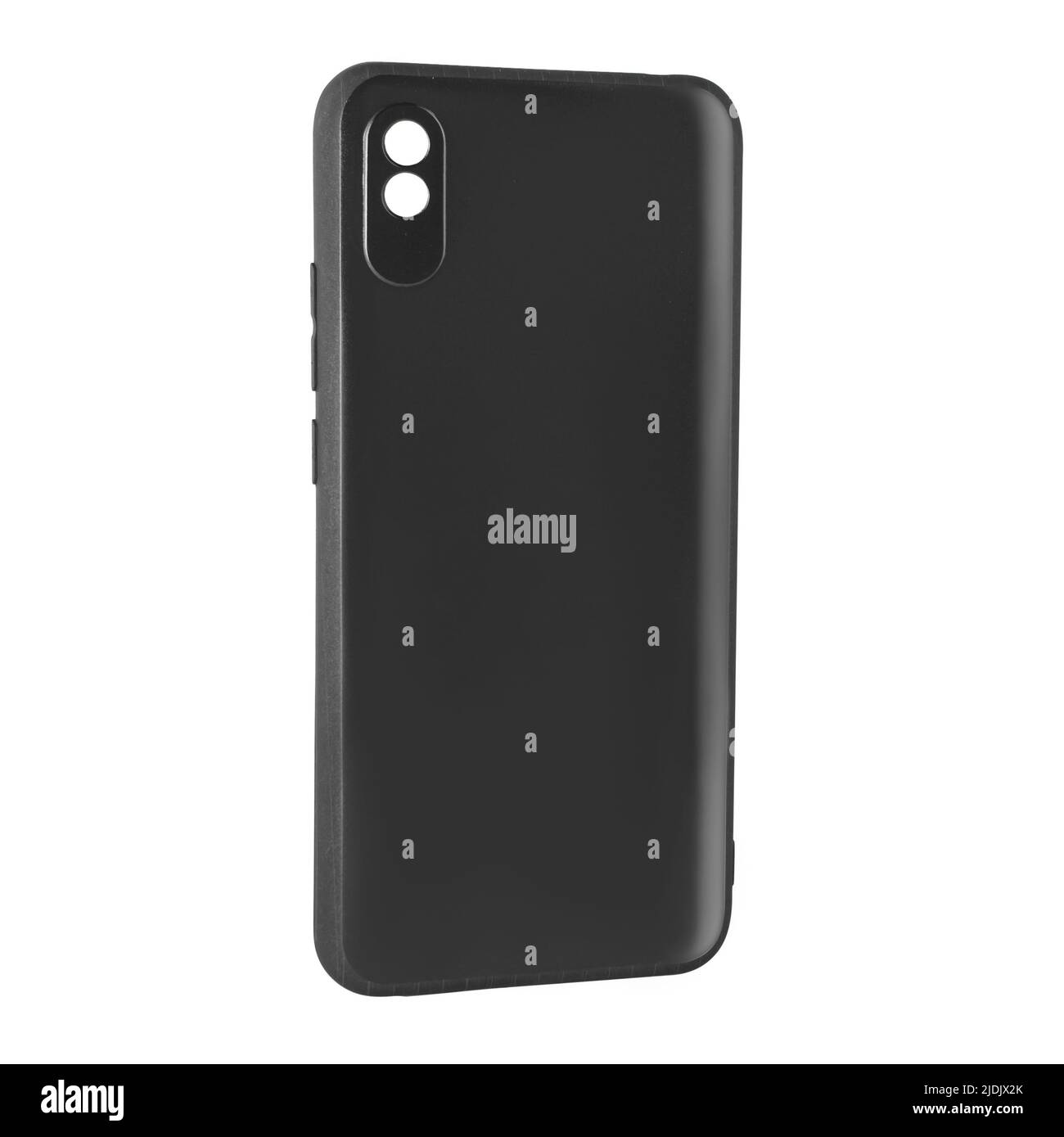 silicone phone case, black isolated on white background Stock Photo