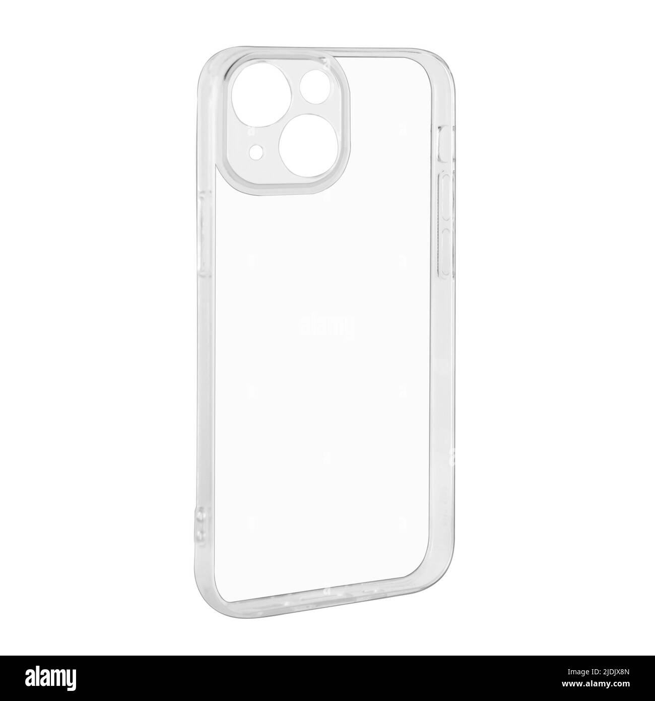 silicone phone case, transparent isolated on white background Stock Photo