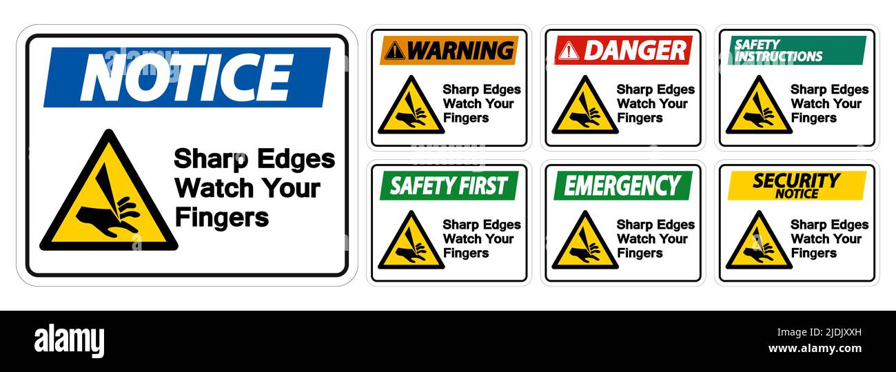 Sharp Edges Watch Your Fingers Symbol Sign Isolate On White Background
