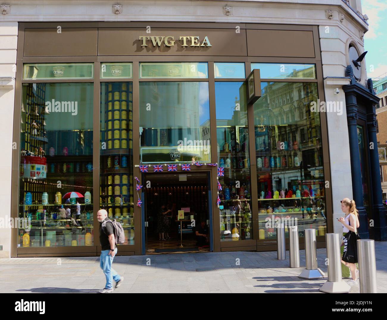 Entrance to the TWG tea store Leicester Square London England June 2022