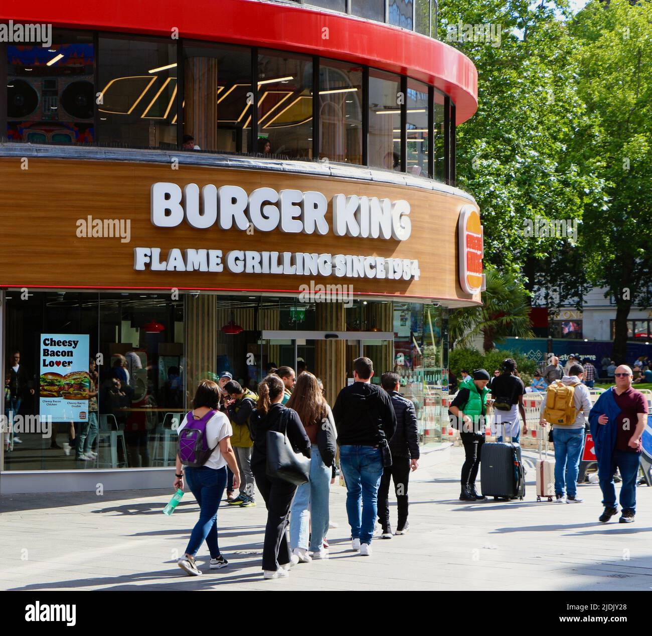Burger King fast food restaurant on a corner of Leicester Square London