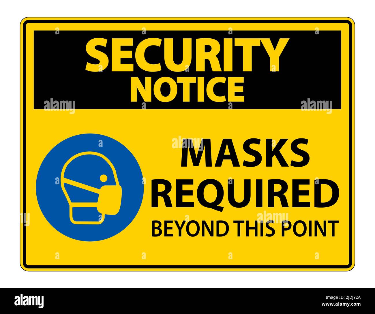 Security Notice Masks Required Beyond This Point Sign Isolate On White ...